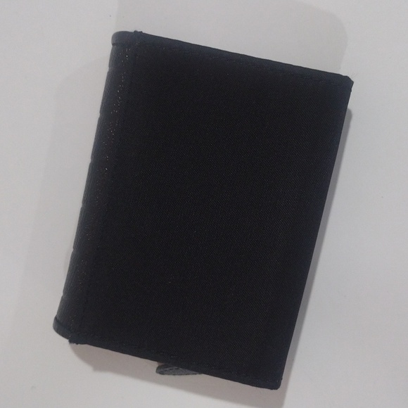 TERN Black Leather Canvas Zipper Bi-fold Coin Purse 4x3-in - Women's Accessories - Picture 4 of 10